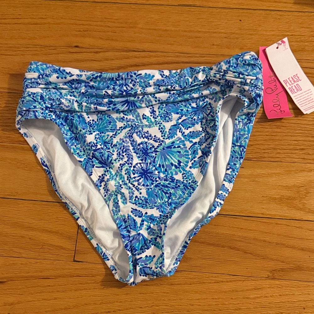 Lilly Pulitzer Blue & Teal Floral Bikini Bottoms